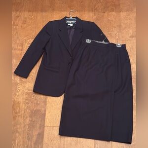 Vintage Sag Harbor Wool Blazer and Skirt Suit Set, Classic Workwear